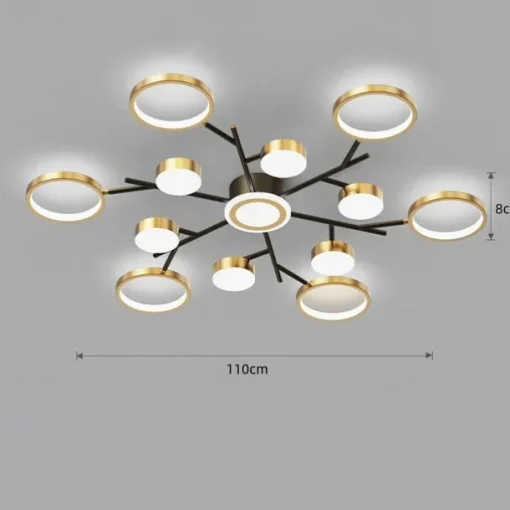Ceiling Chandelier 6/8/12 Heads Mid Century Pendant Lighting, Ceiling Light Fixture Semi Flush Mount, Pendant Light Fixture for Living Room Kitchen Bedroom 110-240V