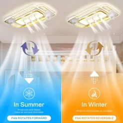 Ceiling Fan with Light 3 Spotlight App & Remote Control 101cm Dimmable 6 Wind Speeds Modern Ceiling Fan for Bedroom, Living Room 110-240V