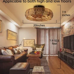 Ceiling Fan with Light and Remote, 20