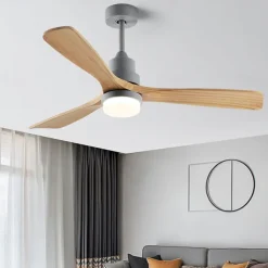 Ceiling Fan with Light App & Remote Control 105/130cm Dimmable 6 Wind Speeds Modern Ceiling Fan for Bedroom, Living Room, Small Room 110-240V