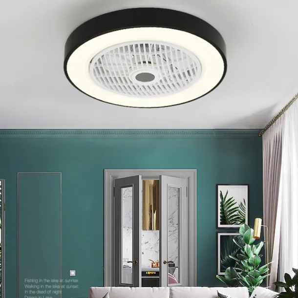 Ceiling Fan with Light 50cm 19.66in 30W*2 Macarone Safe Stepless Dimming Ceiling Fan Light Including Remote Control APP Control for Timed Six Speed Embedded Ceiling Fan with Light AC110V AC220V