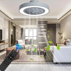 Ceiling Fan with Light 50cm 19.66in 30W*2 Macarone Safe Stepless Dimming Ceiling Fan Light Including Remote Control APP Control for Timed Six Speed Embedded Ceiling Fan with Light AC110V AC220V