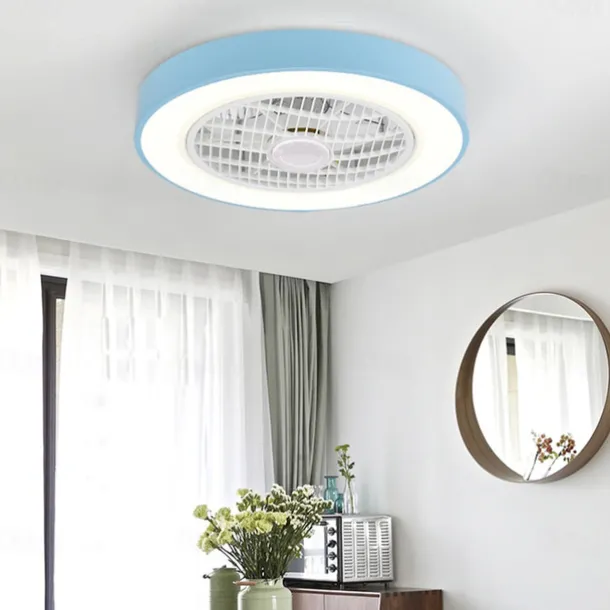 Ceiling Fan with Light 50cm 19.66in 30W*2 Macarone Safe Stepless Dimming Ceiling Fan Light Including Remote Control APP Control for Timed Six Speed Embedded Ceiling Fan with Light AC110V AC220V