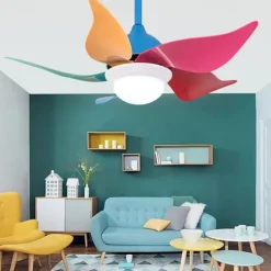 Ceiling Fan with Light Dimmable 90cm 6 Wind Speeds Modern Ceiling Fan for Kids Bedroom, Living Room App & Remote Control 110-240V