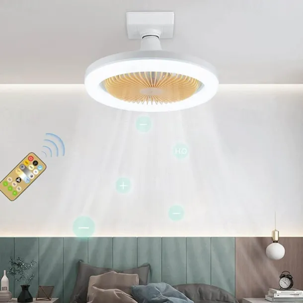 Ceiling Fan with Light Remote Control CABLE E26 SOCKET INCLUDE 10 Inch Enclosed Ceiling Fan Dimmable 3 Light Color, 3 Speed LED Low Profile Flush Mount Ceiling Fan for Kitchen