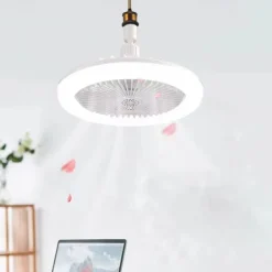Ceiling Fan with Light Remote Control CABLE E26 SOCKET INCLUDE 10 Inch Enclosed Ceiling Fan Dimmable 3 Light Color, 3 Speed LED Low Profile Flush Mount Ceiling Fan for Kitchen