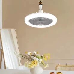 Ceiling Fan with Light Remote Control CABLE E26 SOCKET INCLUDE 10 Inch Enclosed Ceiling Fan Dimmable 3 Light Color, 3 Speed LED Low Profile Flush Mount Ceiling Fan for Kitchen