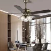 Ceiling Fan with Lights and Remote 42" Industrial Fandelier Indoor Vintage Chandelier Fan Light for Bedroom, Living Room, Dinning Room, Kids Room Warm White