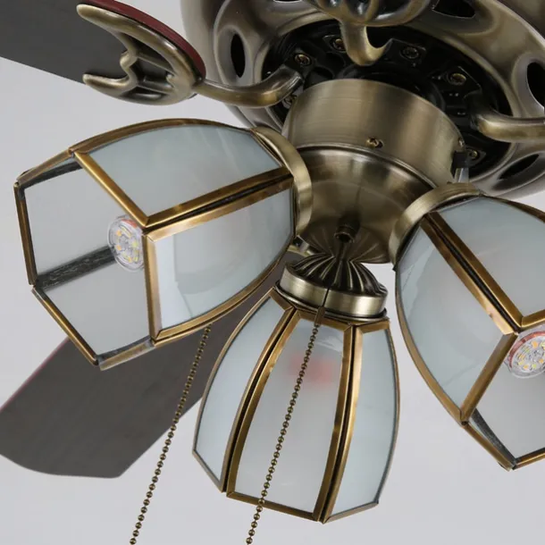 Ceiling Fan with Lights and Remote 42" Industrial Fandelier Indoor Vintage Chandelier Fan Light for Bedroom, Living Room, Dinning Room, Kids Room Warm White