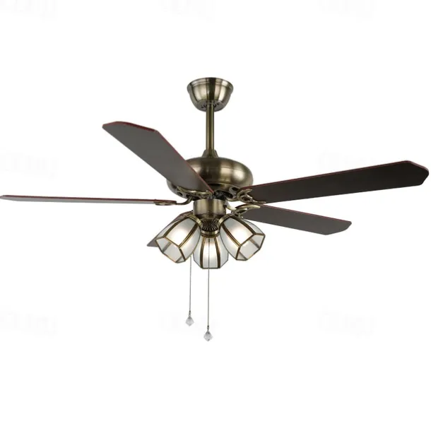 Ceiling Fan with Lights and Remote 42" Industrial Fandelier Indoor Vintage Chandelier Fan Light for Bedroom, Living Room, Dinning Room, Kids Room Warm White