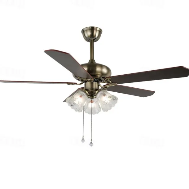 Ceiling Fan with Lights and Remote 42" Industrial Fandelier Indoor Vintage Chandelier Fan Light for Bedroom, Living Room, Dinning Room, Kids Room Warm White