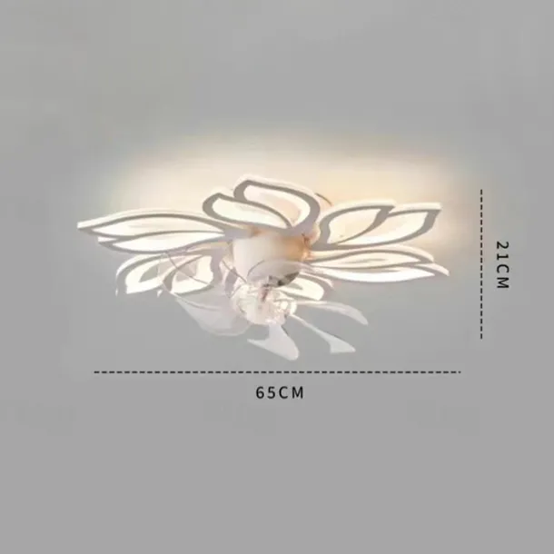 Ceiling Fan with Lights 65cm Dimmable LED 3 Color 6 Speeds Timing Reversible Blades with Remote Control, Household Fan Chandelier, indoor Low Profile Flush Mount Ceiling Fan