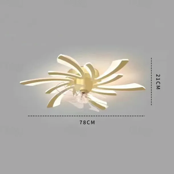 Ceiling Fan with Lights 65cm Dimmable LED 3 Color 6 Speeds Timing Reversible Blades with Remote Control, Household Fan Chandelier, indoor Low Profile Flush Mount Ceiling Fan