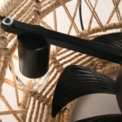 Ceiling Fan with Lights Crystal Black 18