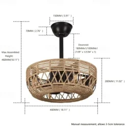 Ceiling Fan with Lights Crystal Black 18