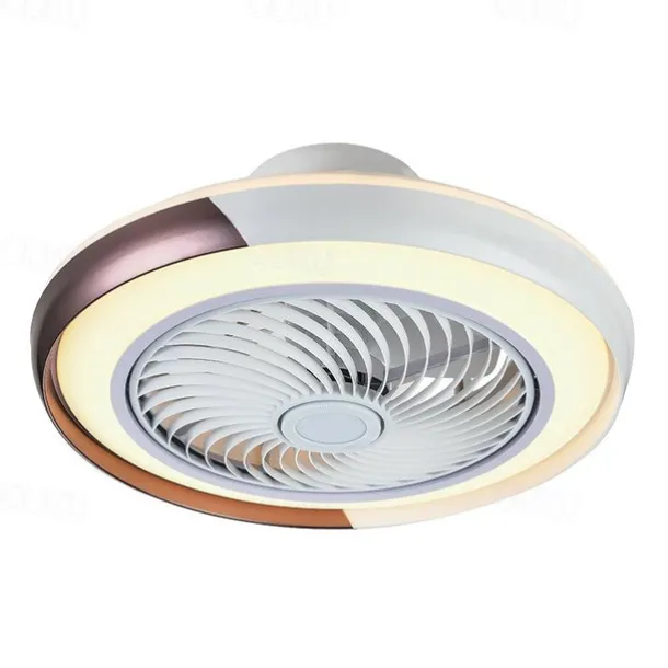 Ceiling Fan with Lights Remote Control, Indoor Low Profile Modern Flush Mount Ceiling Fan with 72W Warm Natural Bright 3 Color LED Lights, 3 Speeds Smart Ac Fan for Kitchen and Bedroom (White)