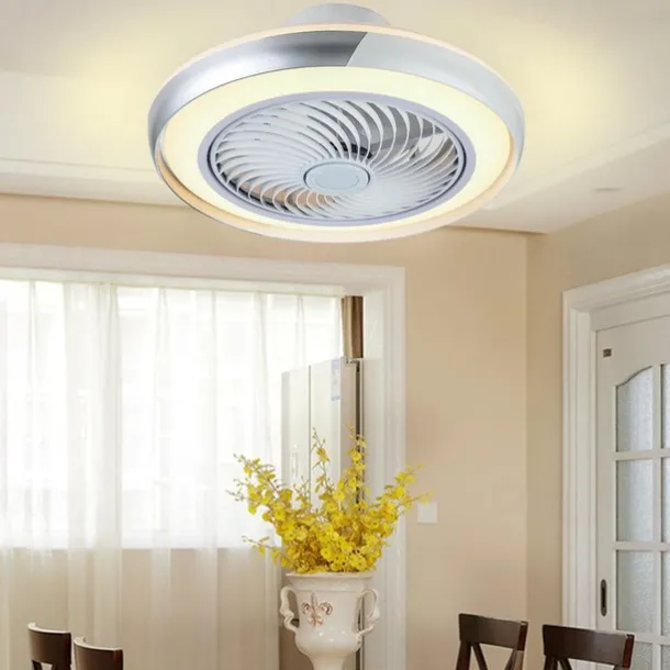 Ceiling Fan with Lights Remote Control, Indoor Low Profile Modern Flush Mount Ceiling Fan with 72W Warm Natural Bright 3 Color LED Lights, 3 Speeds Smart Ac Fan for Kitchen and Bedroom (White)