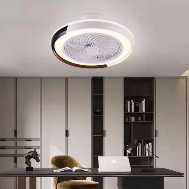 Ceiling Fan with Lights Remote Control, Indoor Low Profile Modern Flush Mount Ceiling Fan with 72W Warm Natural Bright 3 Color LED Lights, 3 Speeds Smart Ac Fan for Kitchen and Bedroom (White)