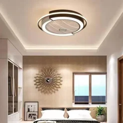 Ceiling Fan with Lights Remote Control, Indoor Low Profile Modern Flush Mount Ceiling Fan with 72W Warm Natural Bright 3 Color LED Lights, 3 Speeds Smart Ac Fan for Kitchen and Bedroom (White)