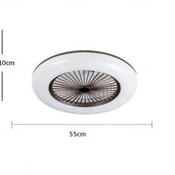 Ceiling Fans with Lights, 55cm Modern Low Profile Ceiling Fan, 72W Flush Mount, 3 Colors, 3 Speeds, Dimmable Ceiling Fan with Light 110-240V