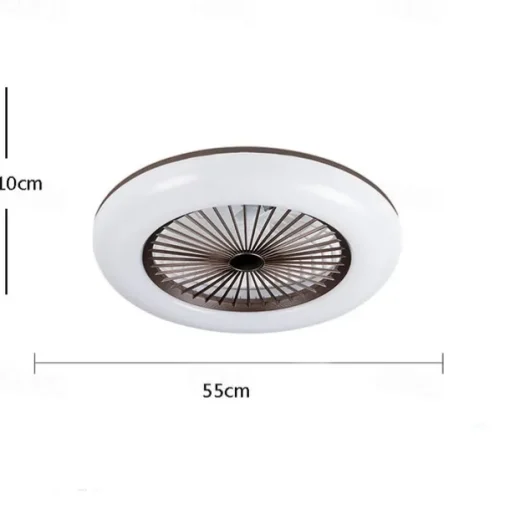 Ceiling Fans with Lights, 55cm Modern Low Profile Ceiling Fan, 72W Flush Mount, 3 Colors, 3 Speeds, Dimmable Ceiling Fan with Light 110-240V