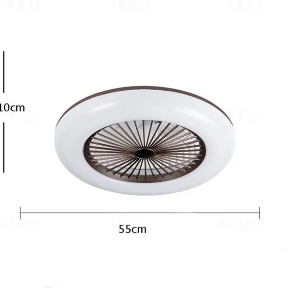 Ceiling Fans with Lights, 55cm Modern Low Profile Ceiling Fan, 72W Flush Mount, 3 Colors, 3 Speeds, Dimmable Ceiling Fan with Light 110-240V