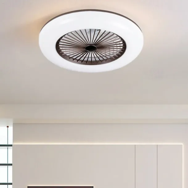 Ceiling Fans with Lights, 55cm Modern Low Profile Ceiling Fan, 72W Flush Mount, 3 Colors, 3 Speeds, Dimmable Ceiling Fan with Light 110-240V
