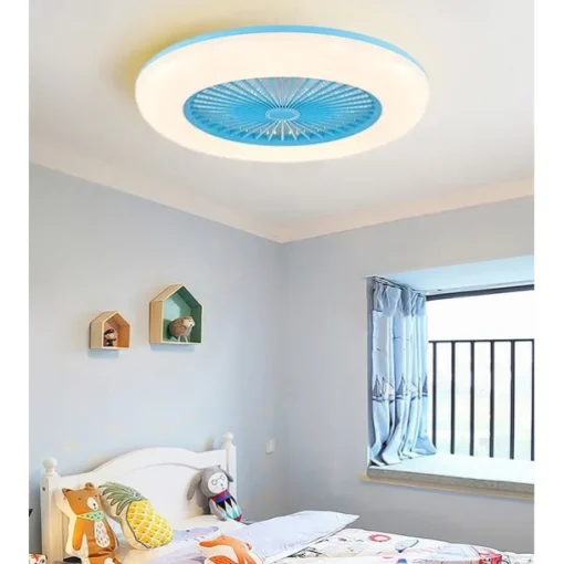 Ceiling Fans with Lights, 55cm Modern Low Profile Ceiling Fan, 72W Flush Mount, 3 Colors, 3 Speeds, Dimmable Ceiling Fan with Light 110-240V