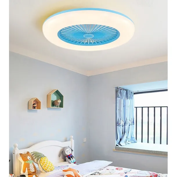Ceiling Fans with Lights, 55cm Modern Low Profile Ceiling Fan, 72W Flush Mount, 3 Colors, 3 Speeds, Dimmable Ceiling Fan with Light 110-240V