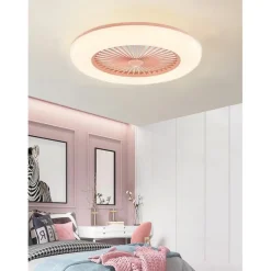 Ceiling Fans with Lights, 55cm Modern Low Profile Ceiling Fan, 72W Flush Mount, 3 Colors, 3 Speeds, Dimmable Ceiling Fan with Light 110-240V