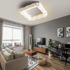 Ceiling Fans with Lights Flush Mount Low Profile Indoor Ceiling Fan,19.5