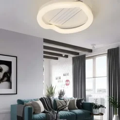 Ceiling Fans with Lights Flush Mount Low Profile Indoor Ceiling Fan,19.5