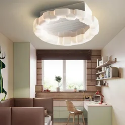 Ceiling Fans with Lights Flush Mount Low Profile Indoor Ceiling Fan,19.5