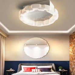 Ceiling Fans with Lights Flush Mount Low Profile Indoor Ceiling Fan,19.5