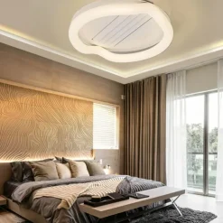 Ceiling Fans with Lights Flush Mount Low Profile Indoor Ceiling Fan,19.5