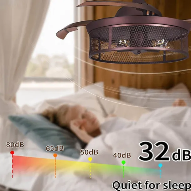 Ceiling Fans with Lights 5-Light 19.5" Dimmable Retro Design Ceiling Lights Metal Artistic Style Modern Style Novelty Painted Finishes Black 85-265V