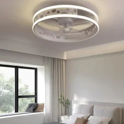 Ceiling Fans with Lights Dimmable with Remote Control Flush Mount Indoor Ceiling Fan,15.6