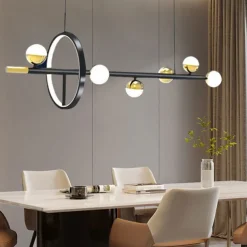 Ceiling Pendant Light Globe Design Modern Pendant Light for Dining Room Kitchen Restaurant Bar Creative Golden Lighting Fixtures Nordic Line Hanging Ceiling Lamp 110-240V