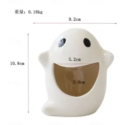 Ceramic Ghost Candle Holder, Halloween Decoration, Cute Aromatherapy Candle Stand, INS Inspired, Perfect Halloween Gift (Candle Holder Only, Candle Not Included)
