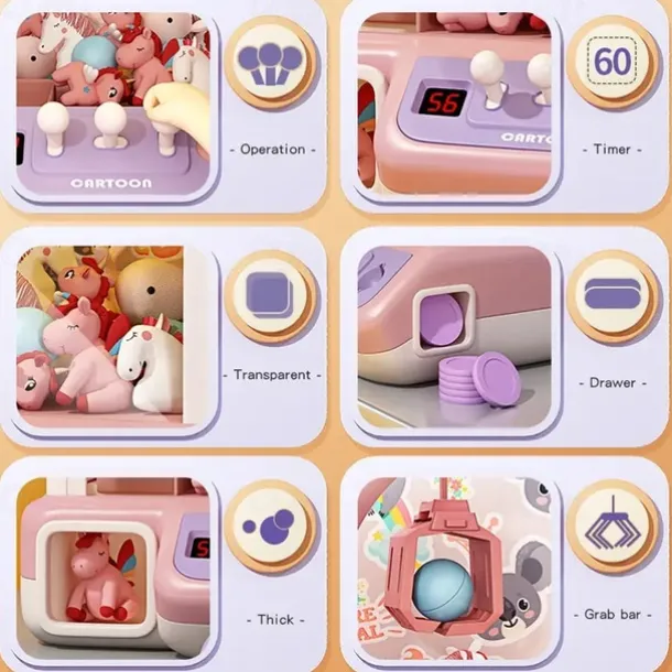 Chaigou Scratching Doll Machine Large Children's Toys Household Mini Clip Doll Twister Festival Gift for Boys and Girls