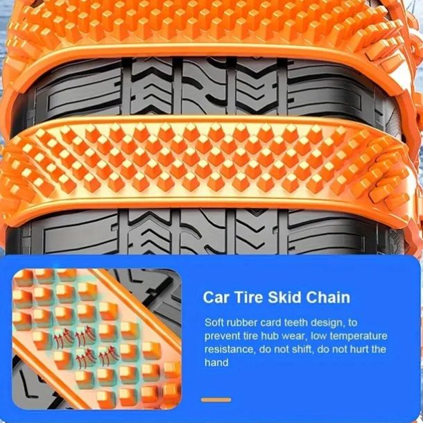 Chain Car Winter Tire Wheel Chain Anti-skid Chain Strip for Car Truck SUV Winter Car Tire Accessories 8pcs