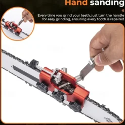 Chain-saw Chain Sharpening Fixture - Easy-to-Use Stainless Steel Jig for Precision Grinding - Quick and Accurate Sharpener Tool for Chain Maintenance