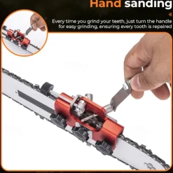 Chain-saw Chain Sharpening Fixture - Easy-to-Use Stainless Steel Jig for Precision Grinding - Quick and Accurate Sharpener Tool for Chain Maintenance