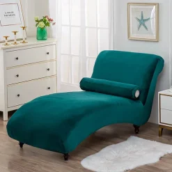 Chaise Lounge Cover Velvet Luxury Slipcovers for Living Room Indoor Stretch Slipcover for Chaise Lounge Ultra Soft Machine Washable