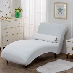 Chaise Lounge Cover Velvet Luxury Slipcovers for Living Room Indoor Stretch Slipcover for Chaise Lounge Ultra Soft Machine Washable
