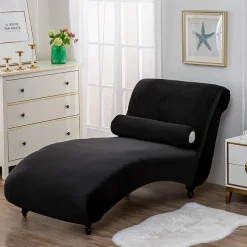 Chaise Lounge Cover Velvet Luxury Slipcovers for Living Room Indoor Stretch Slipcover for Chaise Lounge Ultra Soft Machine Washable
