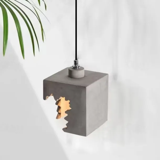 Chandelier Creative Concrete Chandelier E27 Single Head Design Light Fixture Height Adjustable Suspension Wire Lights Decoration Coffee Shop Restaurant