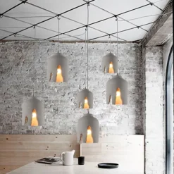 Chandelier Creative Concrete Chandelier E27 Single Head Design Light Fixture Height Adjustable Suspension Wire Lights Decoration Coffee Shop Restaurant