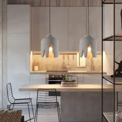 Chandelier Creative Concrete Chandelier E27 Single Head Design Light Fixture Height Adjustable Suspension Wire Lights Decoration Coffee Shop Restaurant