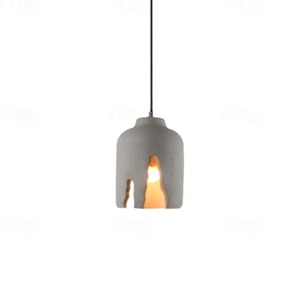 Chandelier Creative Concrete Chandelier E27 Single Head Design Light Fixture Height Adjustable Suspension Wire Lights Decoration Coffee Shop Restaurant